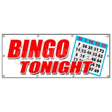 SIGNMISSION BINGO TONIGHT BANNER SIGN public welcome free cards cash play win B-96 Bingo Tonight
